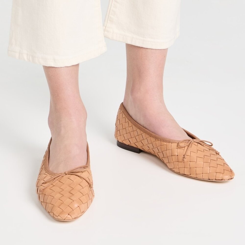 NEW Loeffler Randall size 6.5 Landry Honey Woven Ballet Flat - Picture 2 of 4